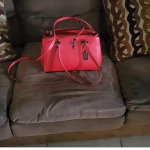 Red coach handbag